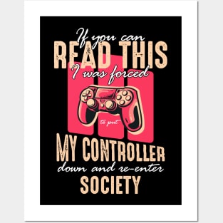 Funny Distressed Put Controller Down Re-Enter Society Funny Gamer Posters and Art